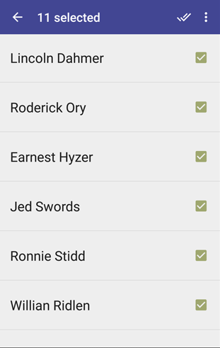 Select your contacts